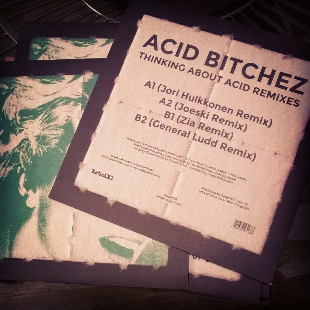 Acid Bitchez: Thinking About Acid Remixes, 12 inch vinyl back cover